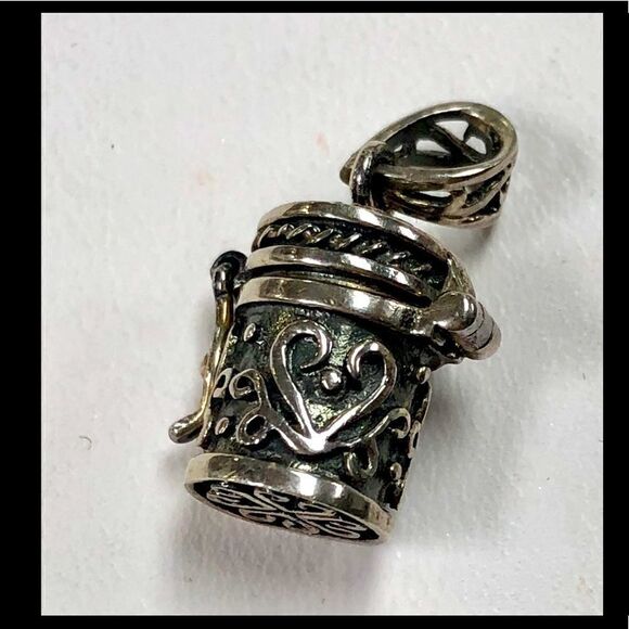 Prayer Box Locket 925 Sterling Silver Pendant Charm - Picture 1 of 4